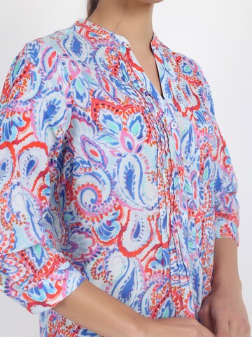 VICCI Germany Leichte Baumwollbluse mit Paisleydruck und Biesendetails in Blau