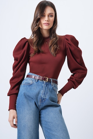 Trend Alaçatı Stili Bluza | oranžna barva: sprednja stran