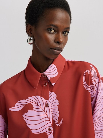 Touché Privé Blouse 'Patterned Satin Shirt' in Pink