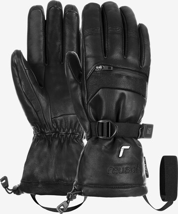 REUSCH Athletic Gloves in Black: front