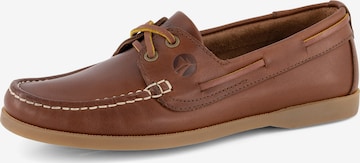 Travelin Moccasins in Brown: front