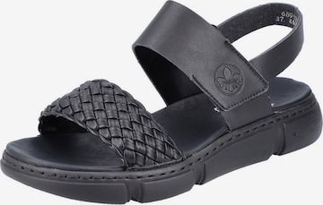 Rieker Sandals in Black: front