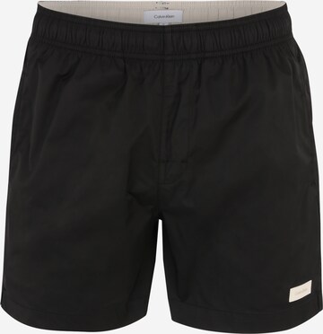 Calvin Klein Swimwear Zwemshorts 'Meta Essentials' in Zwart: voorkant