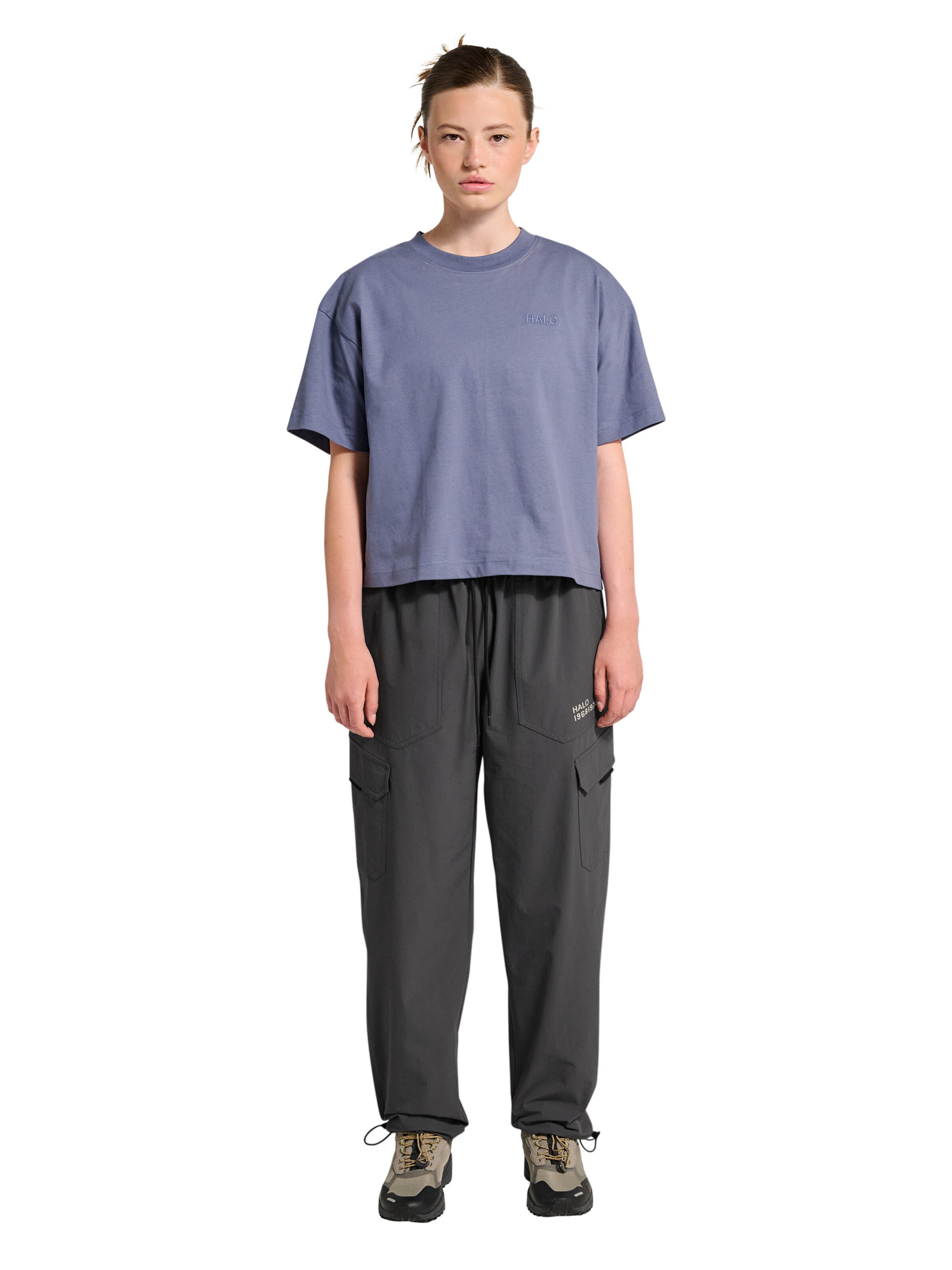 HALO Regular Pants in Grey: front