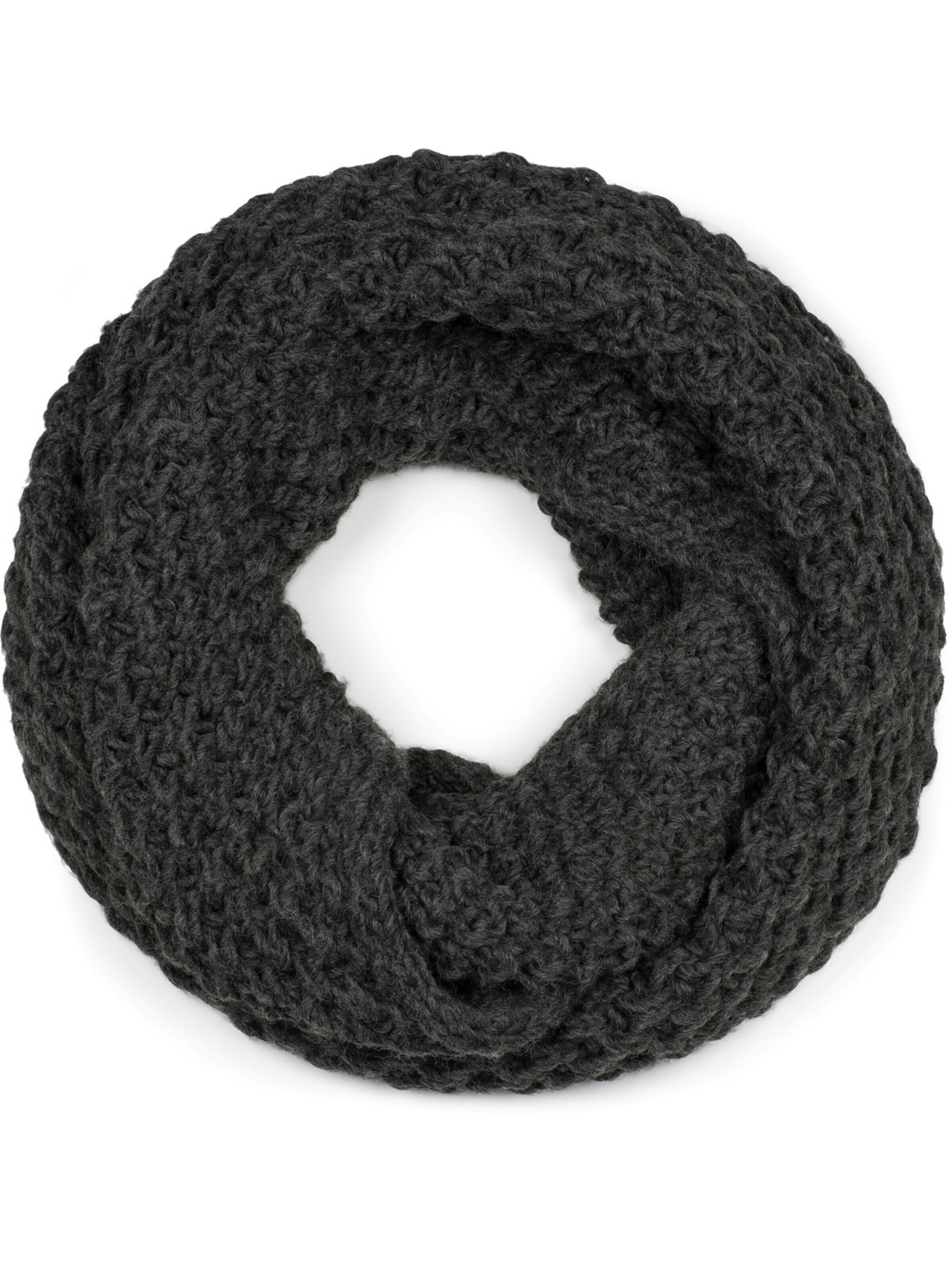 styleBREAKER Schlauchschal 'Grobstrick Loop Schal mit Woll-Anteil'‌‌‌‌‌‌‌‌‌ in Grau: Vorderseite