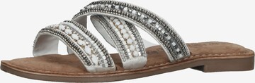 LAZAMANI Mules in Silver: front