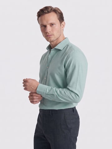 D’S Damat Regular fit Overhemd in Groen: voorkant
