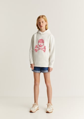 Scalpers Sweatshirt 'Leo Skull' i vit: framsida