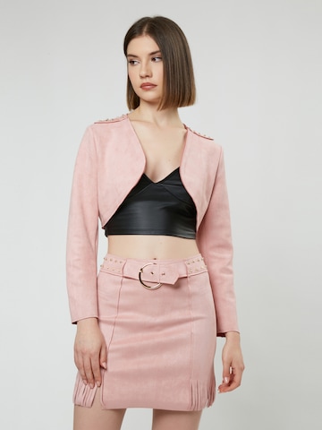 Influencer Overgangsjakke i rosa: forside