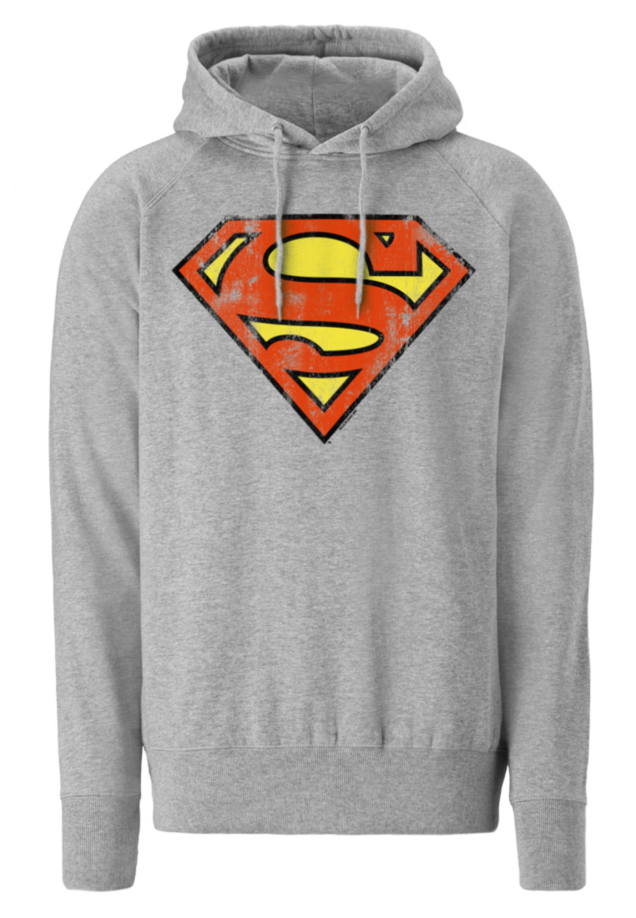 LOGOSHIRT Trui 'Superman' in Grijs: voorkant