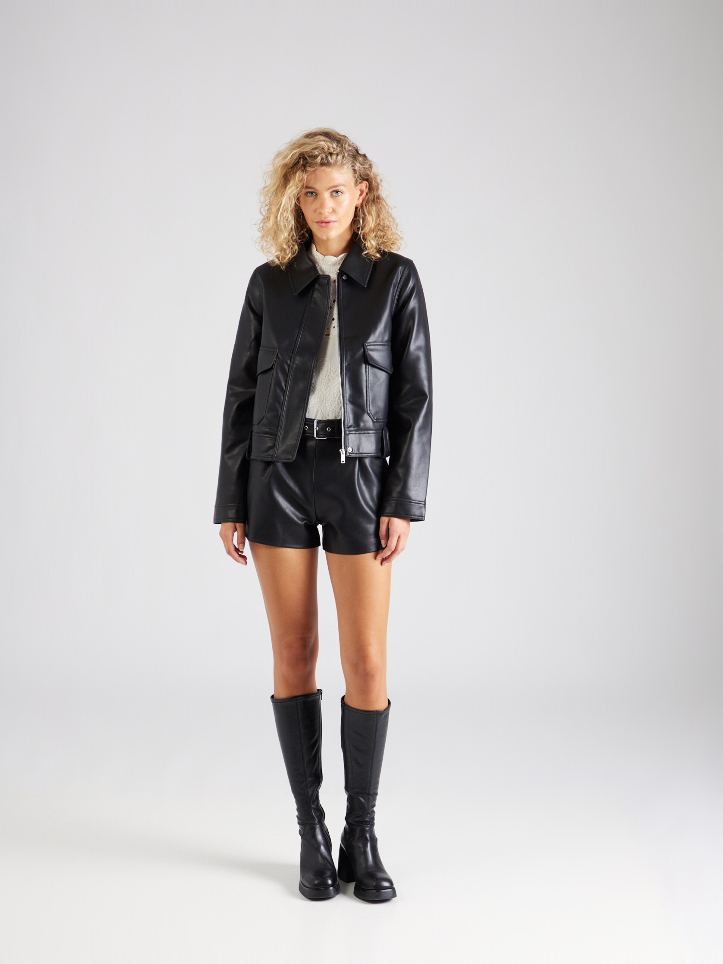 Faux ladies leather jacket clearance