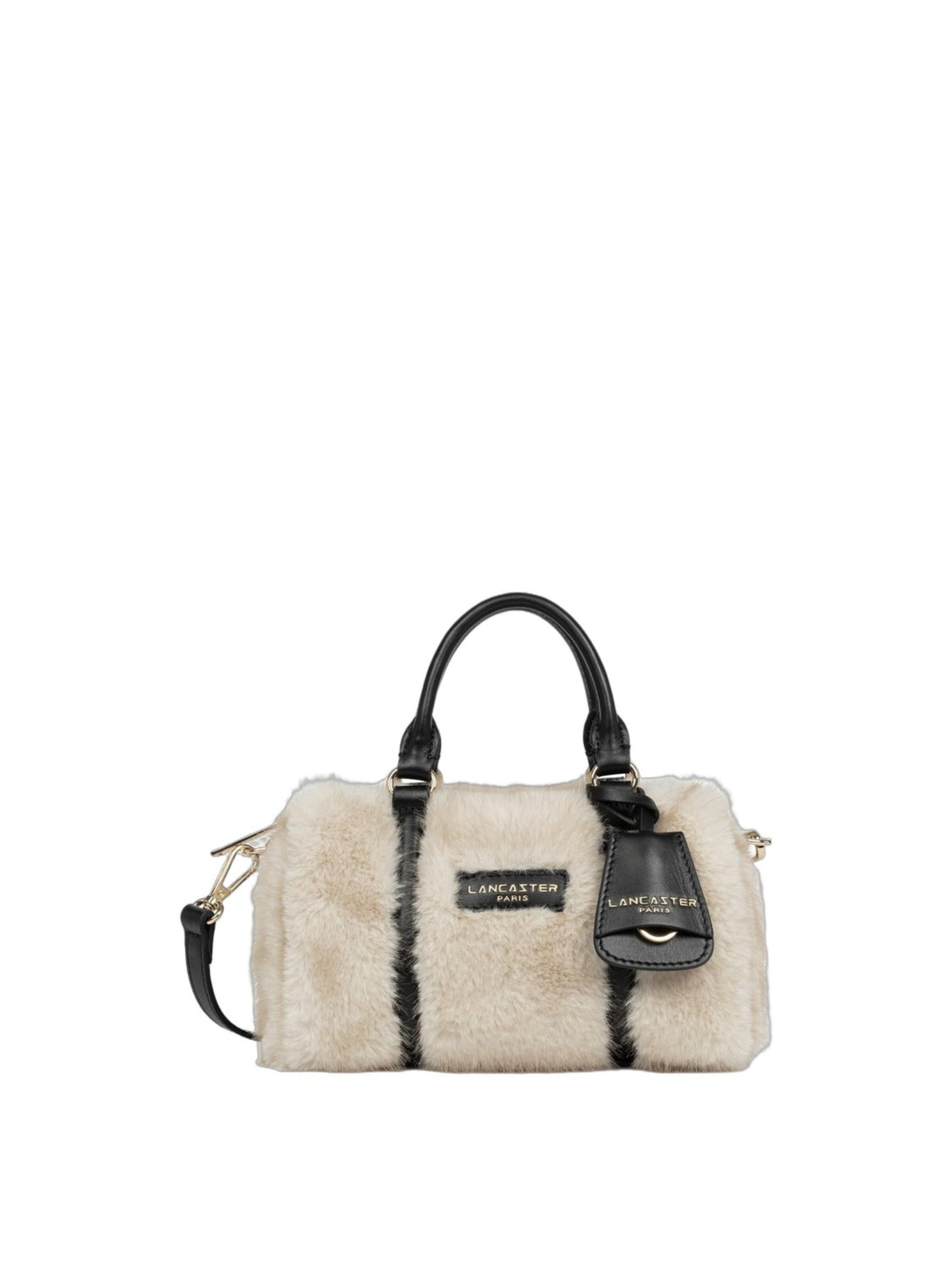 LANCASTER Paris Handtas 'Lancaster Sac polochon Zippé S Moumoute Ecru - Noir' in Beige: voorkant