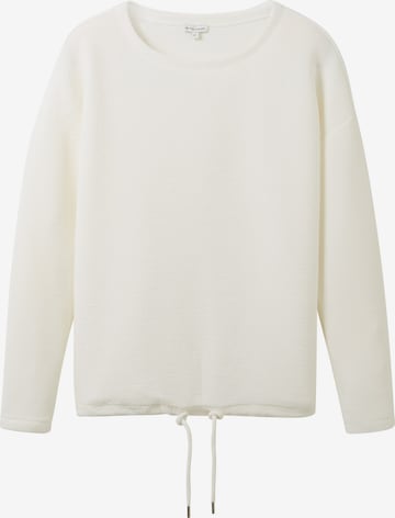 Sweat-shirt TOM TAILOR en blanc : devant