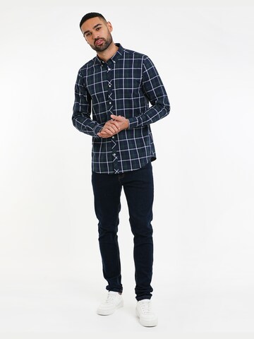 Threadbare Slim fit Button Up Shirt 'Luca' in Blue