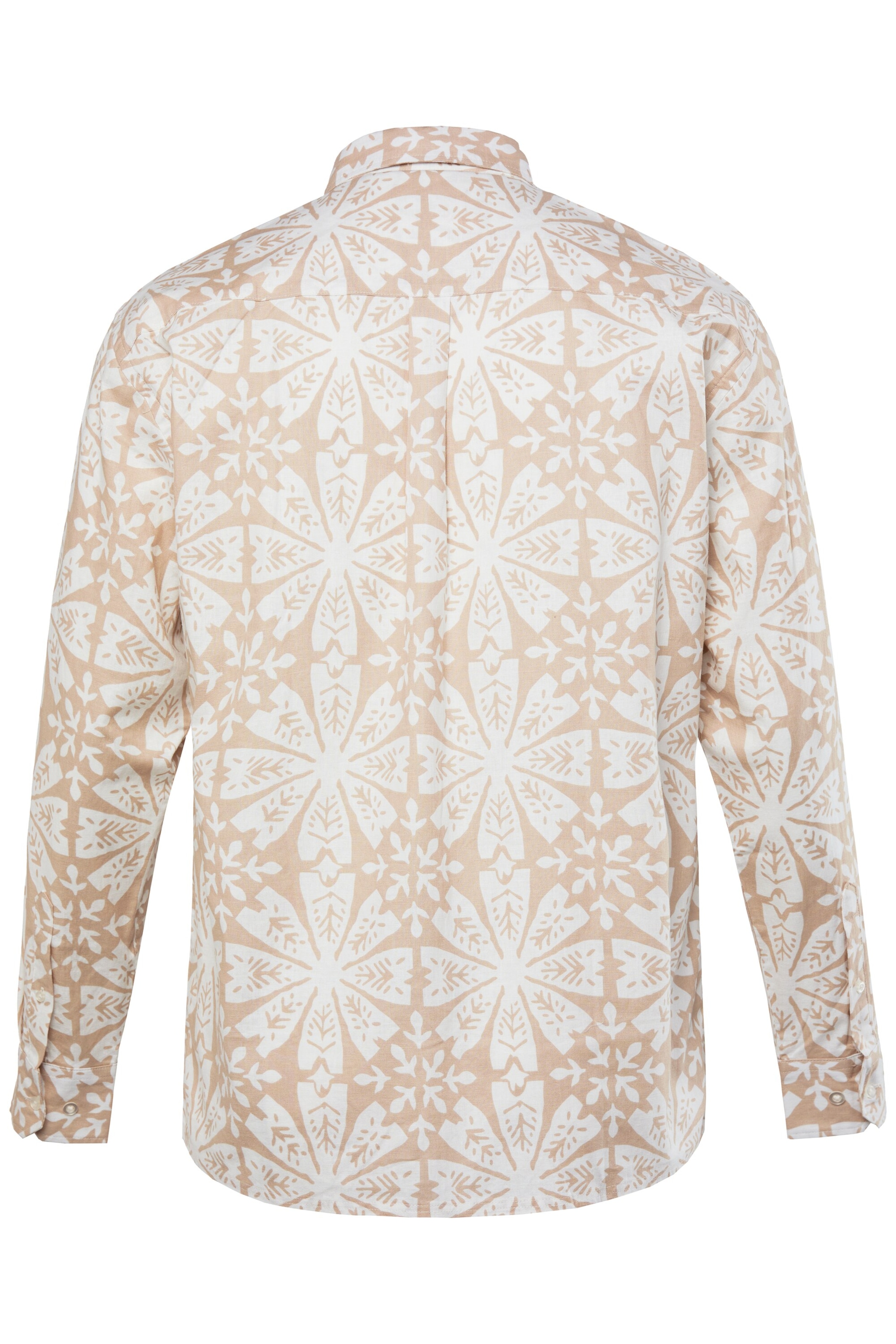 Men Plus Comfort fit Button Up Shirt in Beige