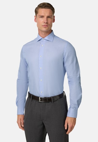 Boggi Milano Regular Fit Hemd in Blau: Vorderseite