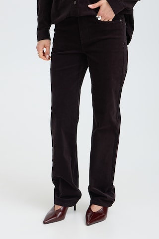 Pulz Regular Broek 'PZSally' in Bruin: voorkant
