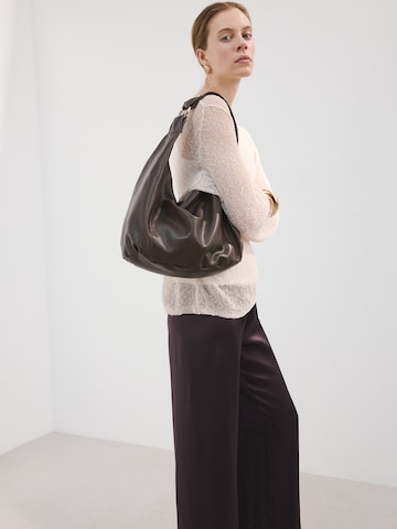 MANGO Wide leg Pants 'LENA' in Brown