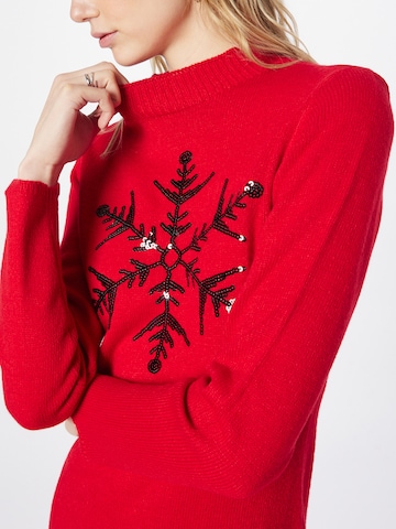 PIECES Knitted dress 'FORA CHRISTMAS' in Red