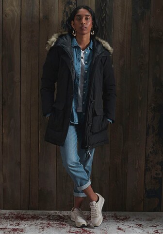 Superdry Winterparka in Zwart: voorkant