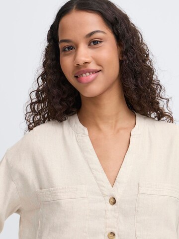 PULZ Jeans Shirt dress 'PZLuca' in Beige