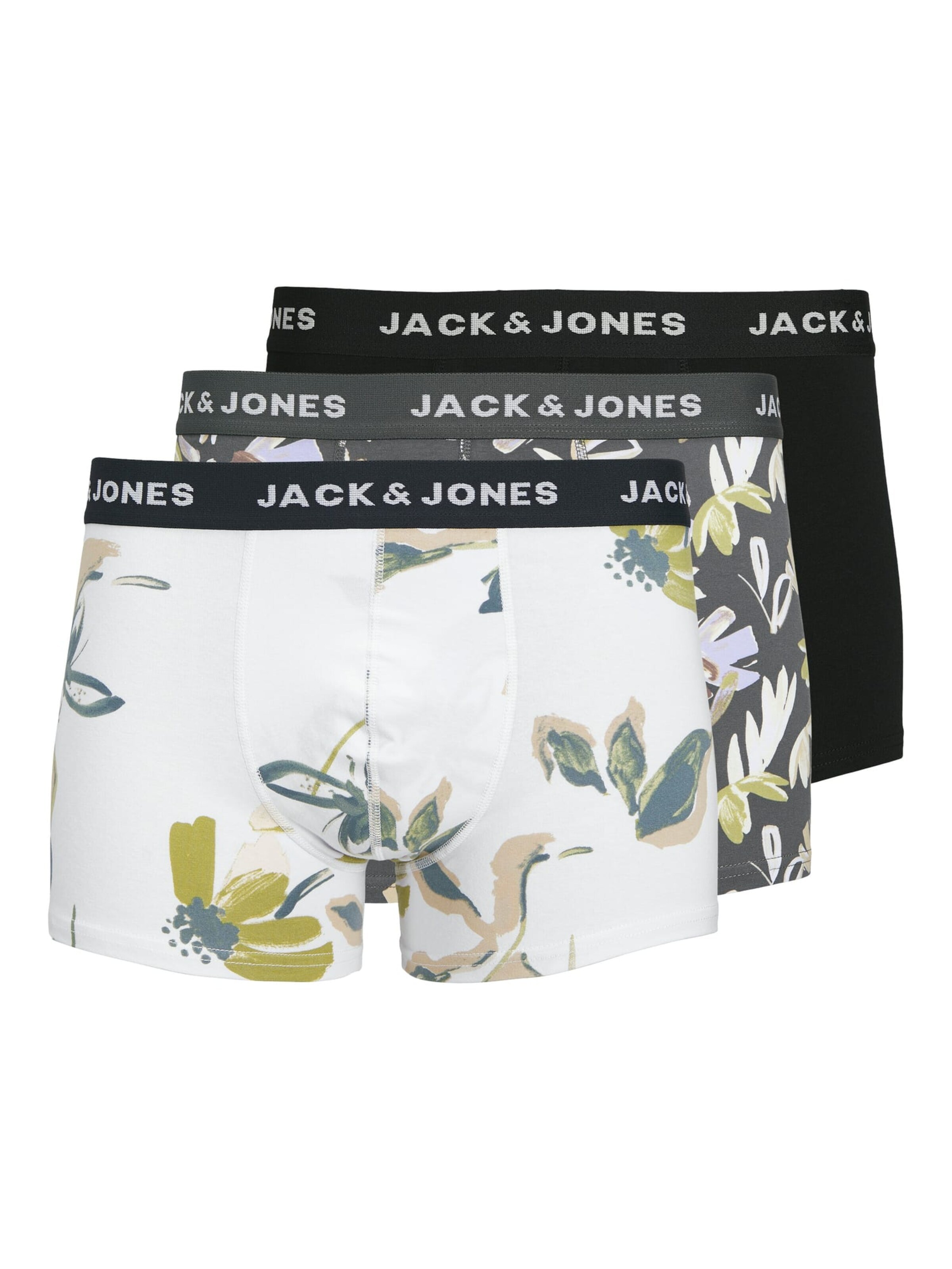 JACK & JONES Boxershorts 'abstract trunks' in Zwart: voorkant