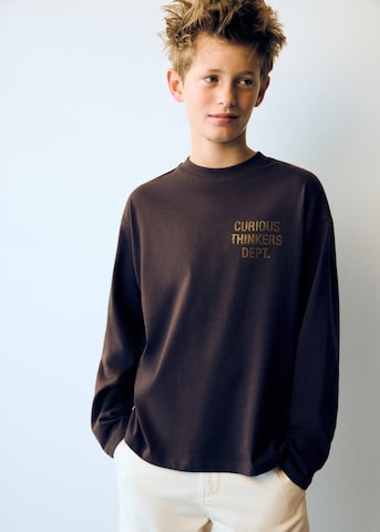 MANGO KIDS Тениска в кафяво: отпред