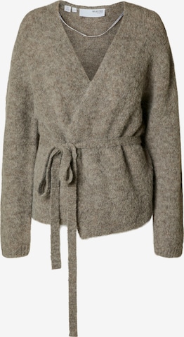 SELECTED Strickjacke 'SLFGABELLA' in Grau: Vorderseite