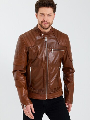 Ron Tomson Between-Season Jacket in Brown: front