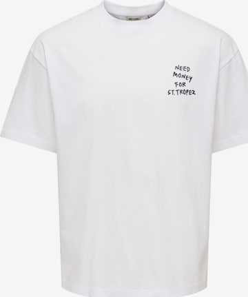 T-Shirt 'ONLY - Heren t-shirt' ONLY en blanc : devant
