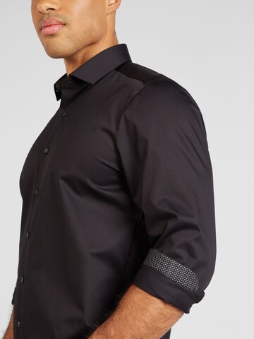 OLYMP Regular fit Button Up Shirt 'Level 5' in Black