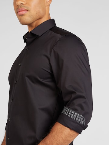 OLYMP - Ajuste regular Camisa 'Level 5' en negro