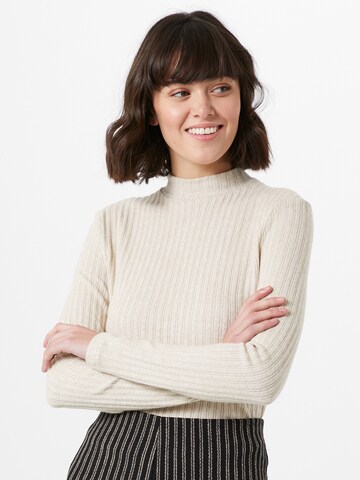 Miss Selfridge Tričko 'Brushed Funnel' – béžová: přední strana