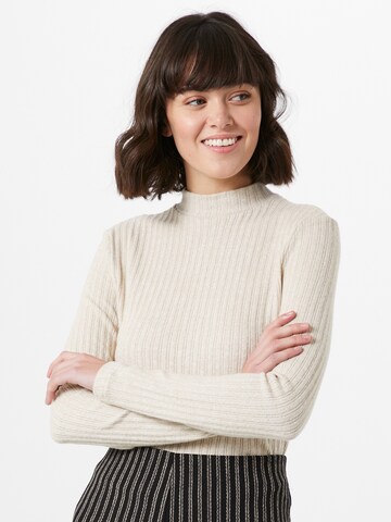 T-shirt 'Brushed Funnel' Miss Selfridge en beige : devant