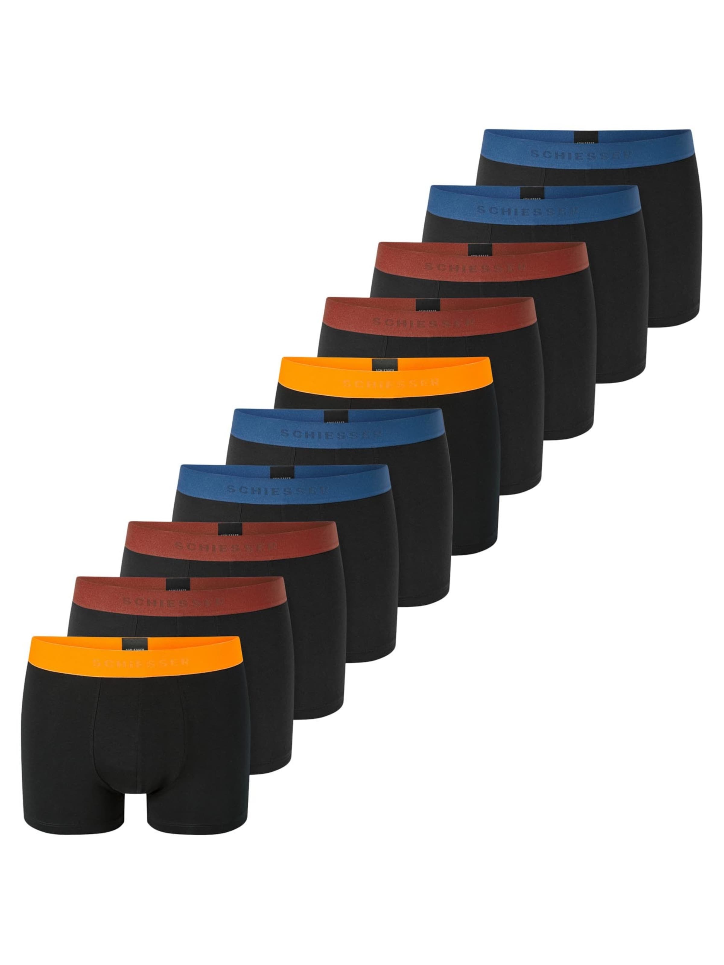 SCHIESSER Boxershorts '95/5 Organic Cotton' in Zwart: voorkant