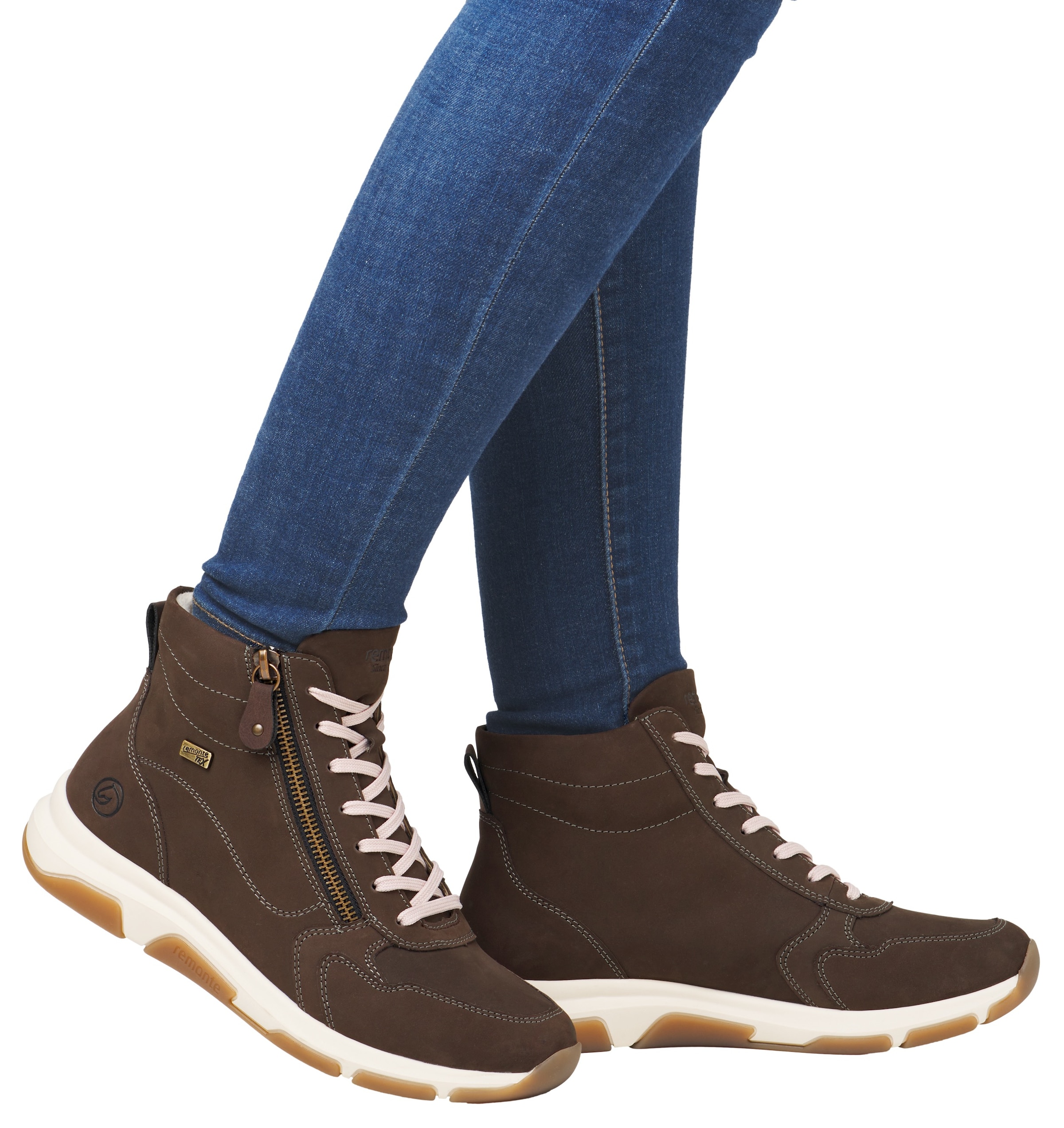 Bottines à lacets REMONTE en marron : devant