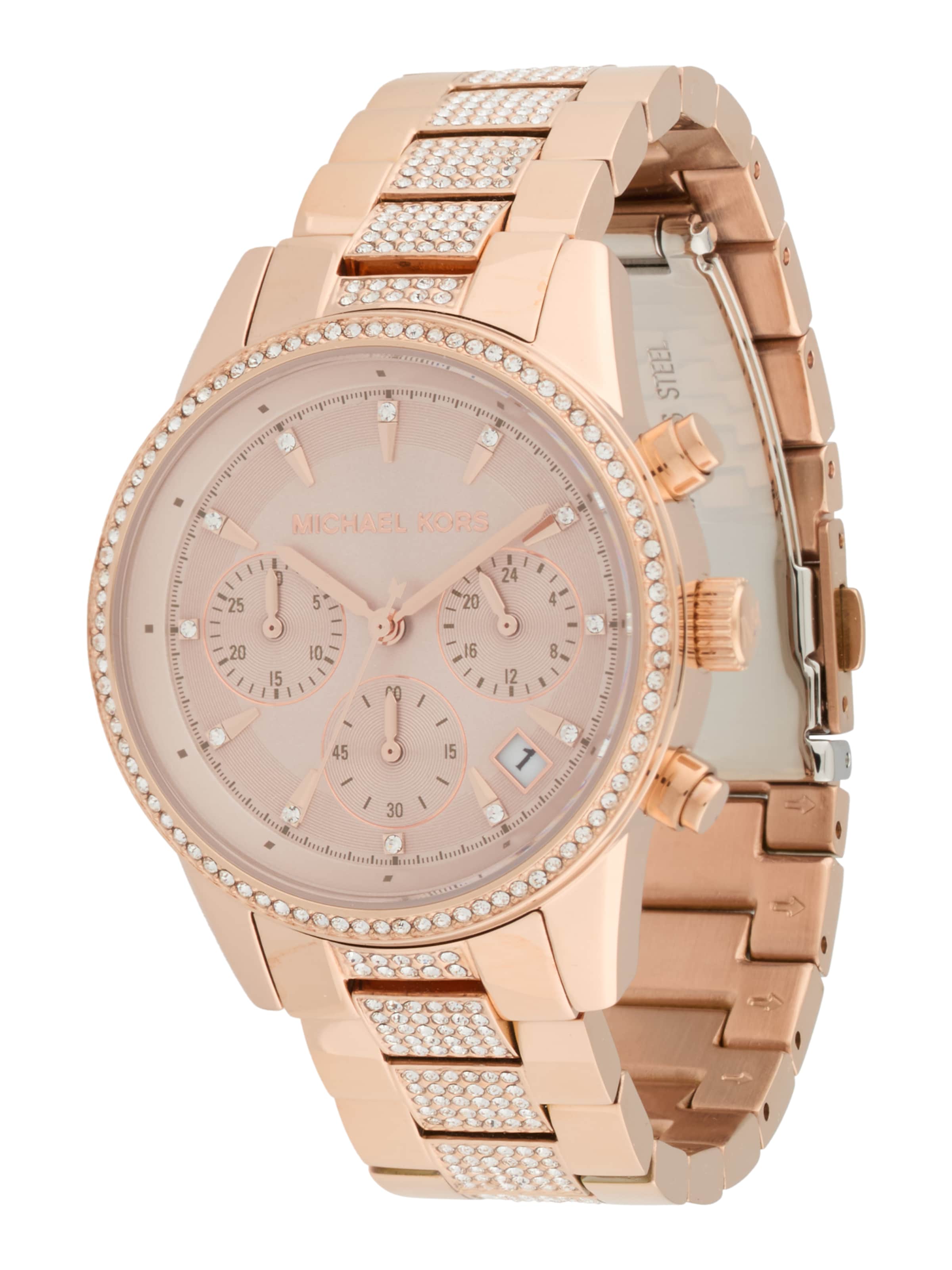 MICHAEL Michael Kors Аналоговые часы 'RITZ' в Золотой: спереди