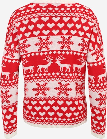 Pullover 'XMAS HEARTS' di Only Maternity in rosso