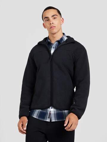 Only & Sons Fleece jas 'ONSEmilio' in Zwart: voorkant