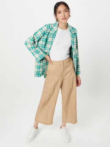 TAIFUN Wide leg Pleated Pants in Beige