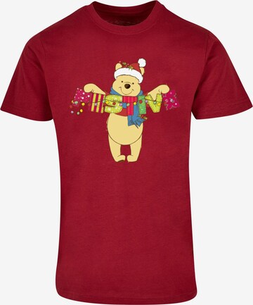 ABSOLUTE CULT Shirt 'Winnie The Pooh - Festive' in Rood: voorkant