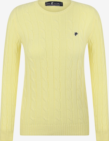 DENIM CULTURE Sweter 'ELISA' w kolorze żółty: przód