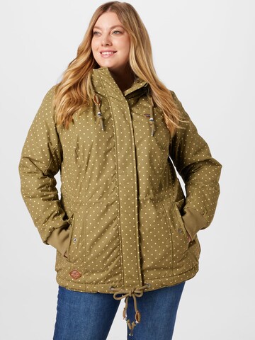 Ragwear Plus Between-season jacket 'DANKA' in Green: front