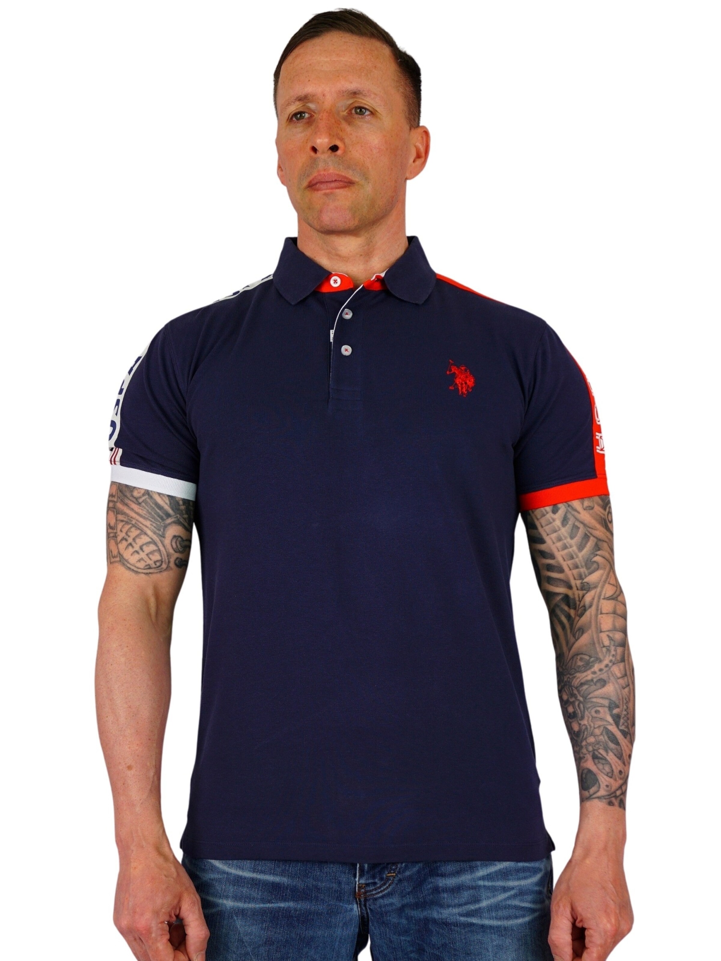 U.S. POLO ASSN. Majica 'Play' | modra barva: sprednja stran