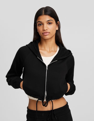 Bershka Sweat jacket in Black