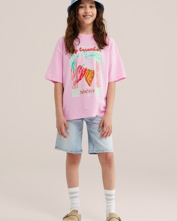 T-Shirt WE Fashion en rose
