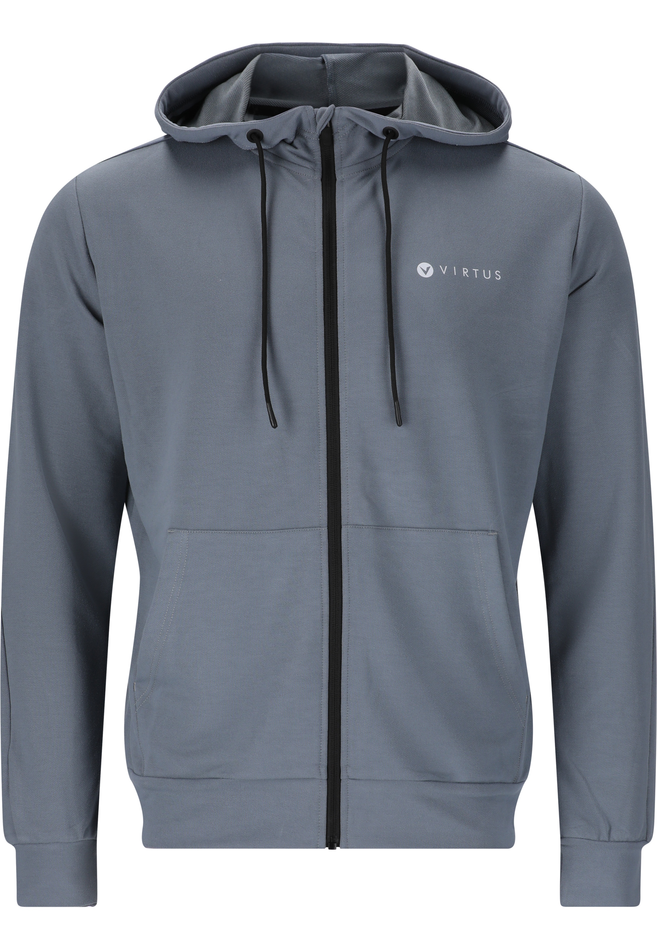 Virtus Sportsweatjacke 'Brent' in Grau: Vorderseite