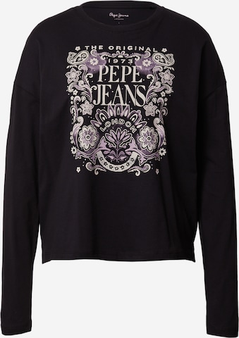 Pepe Jeans - Camiseta 'LULU' en negro: frente