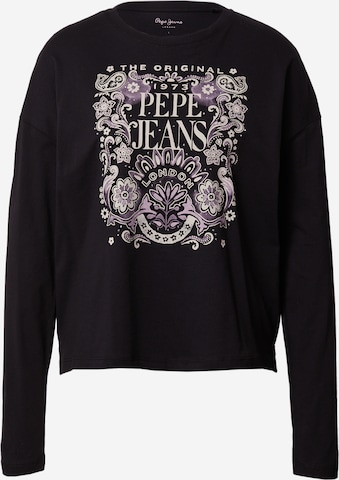 T-shirt 'LULU' Pepe Jeans en noir : devant