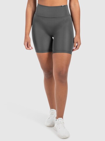 Skinny Pantalon de sport Smilodox en gris : devant